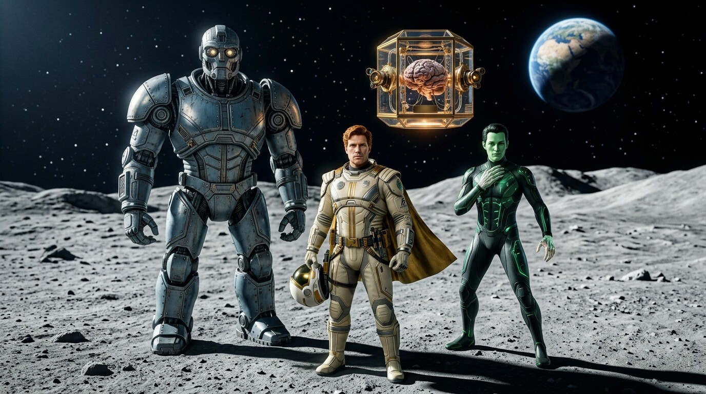 Les quatre Futuremen sur la Lune