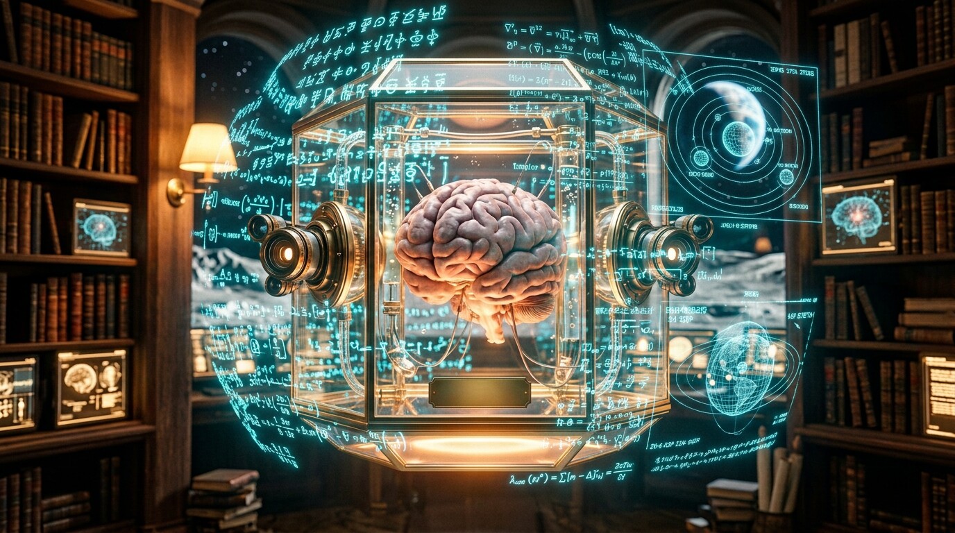 Simon Wright projetant des hologrammes de calcul